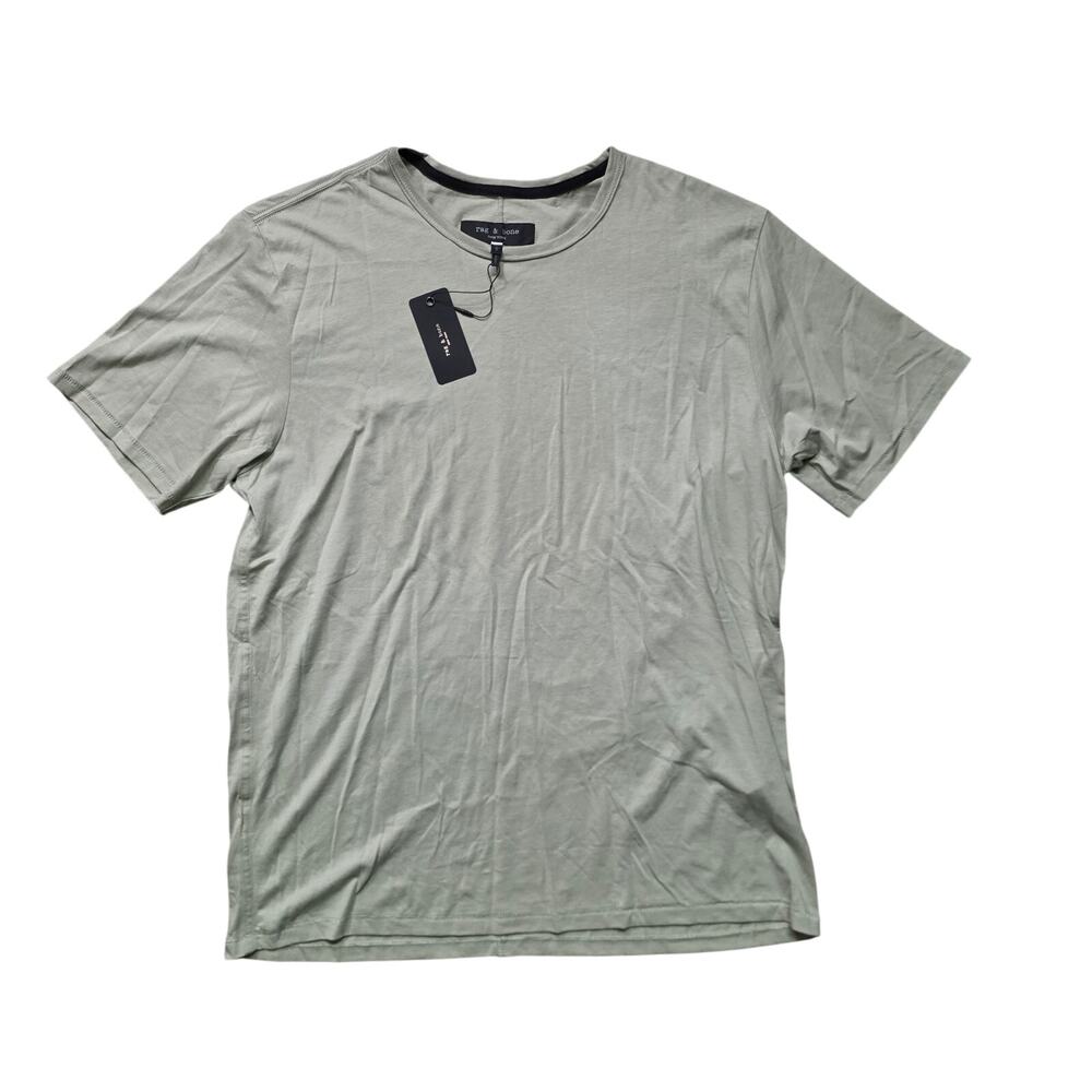 rag & bone Gravity Classic T-Shirt Men L Olive Vetiver Crew Neck